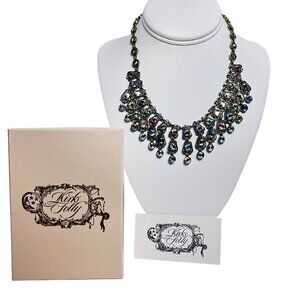 Kirks Folly Brass Tone And Multi Colored AB Rhinestone Bib Necklace (5995)